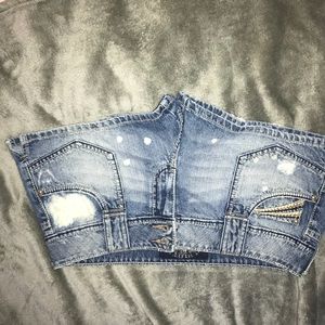 Juniors denim jean shorts